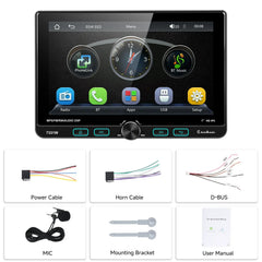 Autorádio 1 DIN com ecrã tátil ajustável de 7" – Apple CarPlay & Android Auto 