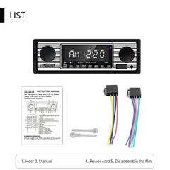 1 DIN bilradio med Bluetooth, USB & retrodesign 