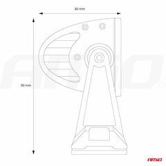 Faro de trabajo LED AWL23 vista lateral