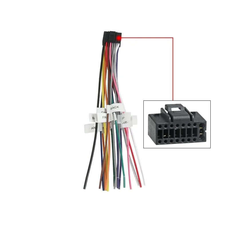 Universelt radiokabel til Bilmedie radioer – 16 pin til løse ledninger med løse ledninger og 16-pin stik.