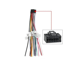 Universelt radiokabel til Bilmedie radioer – 16 pin til løse ledninger med løse ledninger og 16-pin stik.