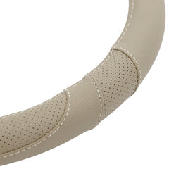 Coprivolante beige in pelle naturale taglia M